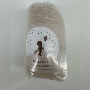 NIUBALE Baby Burp Cloths Muslin Washcloths 6 Pack Apricot Beige NEW